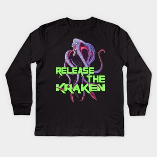 Release the kraken - Octopus Tentacle, purple Kids Long Sleeve T-Shirt